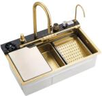 Rea Statie de lucru multifunctionala Rea Alonzo inox finisaj auriu periat 75x46 cm cu sistem filtrare apa (ZLE-06419) Chiuveta