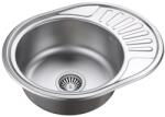 Quadron Chiuveta inox Quadron Jim 216 cu o cuva si picurator finisaj inox texturat 57x45 cm (HD216linen5745) Chiuveta