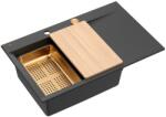Quadron Statie de lucru incastrata Quadron Josh 111 finisaj negru pure carbon - cupru 78x50 cm (HCQJ7850U7_PVDC1_P2O) Chiuveta
