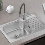 Quadron Chiuveta inox Quadron Eddie 111 cu o cuva cu picurator finisaj inox texturat 66x42 cm (HD111linen6642) Chiuveta