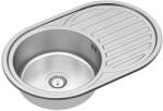 Quadron hiuveta inox Quadron Tom 211 cu o cuva fara picurator finisaj inox texturat 77x50 cm (HD211linen7750) Chiuveta