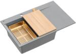 Quadron Statie de lucru incastrata Quadron Josh 111 finisaj gri silver stone - cupru 78x50 cm (HCQJ7850U5_PVDC1_P2O) Chiuveta