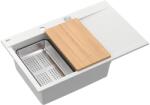 Quadron Statie de lucru incastrata Quadron Josh 111 finisaj alb - inox 78x50 cm (HCQJ7850U1_BS_P2O) Chiuveta
