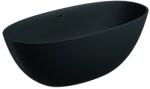 Omnires Cada freestanding Omnires Shell M+ compozit negru lava mat 160x75 cm cu preaplin (SHELLWWZPBLV)