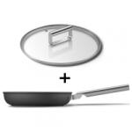 Smeg Tigaie cu capac SMEG CKFF2401BLM, 1, 9 l, Ø24 cm, Acoperire cu teflon, Pana la 250°C, fără PFAS, Inductie, Negru (CKFF2401BLM)