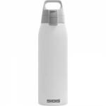 SIGG - Insulated drinking bottle - Thermos bottle Shield Therm One White carbonated drinks - Leak-proof - Dishwasher safe - BPA-free - 90% recycled stainless steel - White - 1L - 6053.00