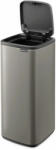 Brabantia Bo Touch Bin nyomófedeles hulladékgyűjtő, karcsú, négyzetes forma, műanyag tartály, 30L - O méret, acél, platinaszürke - 238260 (BR238260)
