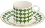 Hermia Coffee Cup Set (4 Pieces) White Gold Dark Green Peyda - Dark Green