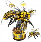 Bedee Mechanikus Méhecske Építőkocka 1698 Részes, Mozgatható Lábakkal, Sárga-fekete (Bedee)