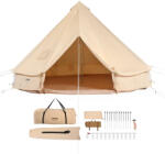 VEVOR Vászon glamping sátor 4x2, 5 méter jurta sátor kályhakivezetéssel 6 személy részére