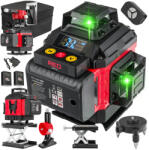 Red Technic 4D Keresztvonalas Lézer - 360°, 16 vonal, Zöld fény - Távirányítóval (RTPLK0036) (POW-RTPLK0036)