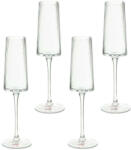 Kare Design RIFFLE Pezsgőspohár Szett 215 ml Üveg Átlátszó Bordázott Mintával (KHM-53268-SET)