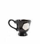 King Home SHP Fehér Rózsa Bögre Kerámia Fekete 300 ml (KHM-5900168837096)