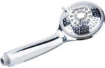 Freshhh zuhanyfej ; LED, vízhőmérséklettől függően színváltó, elem nélkül működik, 5 funkciós, 100mm, fényes (830008) - ezermesterszerszam