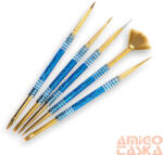 Essaco Körömdíszítő Ecset Szett - 5 Db-Os Kiszerelés - Kék - R140 (R140)