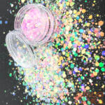 Essaco Körömdíszítő - Flakes - Rainbow - Pink (83023)