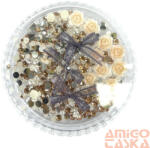  Körömdíszítő Box - G20284 - Arany Mix - Kristály, Gyöngyök És 3D Rózsák (G20284)