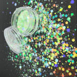 Essaco Körömdíszítő - Flakes - Rainbow - Green (83023)