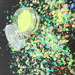 Essaco Körömdíszítő - Flakes - Rainbow - Mix Yellow Green (83023)