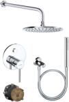 Kludi Sistem de dus incastrat, Kludi Bozz Push, cu para 1 jet, agatatoare, furtun, palarie 1 jet si brat dus, crom (387590576+3912005-00+6432505-00+88022)