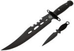 Depox Cutit de vanatoare DEPOX®, Goldur Blade, 36 cm, negru, husa piele (1859)