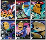 Nebulo Vegyes mintás tűzött füzet A/4, 40 lap vonalas, prémium, Graffiti minták, Nebulo (NEB-VO-N1-GRAFFITI-A4) - officetrade