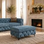 IV Interior Concept Bancheta design Chesterfield, Catifea, Petrol, MODERN BAROCK (A-48648 VC)