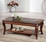 Settimo Masuta cafea Autentico din lemn masiv 120x60 cm, blat cu sticla, stil clasic italian (EU396) Masa de cafea