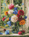Ideyka Set goblen cu diamante, cu sasiu, Buchet de gradina, 40x50 cm (AMO20258)