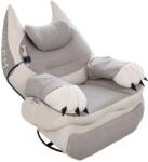INGREM Fotoliu gaming reclinabil StableDesk x INGREM, Textil Fleece, Voice Control, Rotatie 270°, Suport picioare, USB, Memory Foam - Gri (SD-276-GRI)