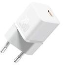 Baseus GaN5 Mini Hálózati Gyorstöltő 20W - Fehér - USB-C kábellel P10110900213-01