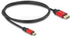 Delock USB Type-C - DisplayPort kábel (DP Alt Mode) 8K 30 Hz-hez HDR funkcióval 1 m piros (DL80092) (DL80092)