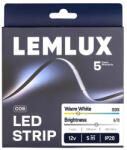 Lemlux LED szalag, 12Vdc, 11W/m, COB 480LED/m, 1200lm, 3000K, IP20, 180°