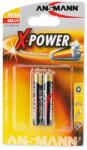 ANSMANN Alkáli elemek Ansmann Xpower AAA, R3, buborékfólia 2 db