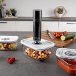 Rommelsbacher Aparat de Vidat Rommelsbacher hand-held vacuum sealer starter set VAC 253/S anthracite, battery operated, with 3 glass containers (VAC 253/S)