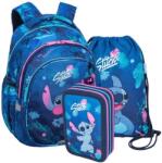 COOLPACK - Jerry iskolatáska szett felszerelt 3 emeletes tolltartóval - Stitch (F029780-2-szett) (665349) - pepita