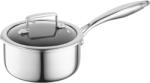 FLORINA stainless steel saucepan with glass lid ARISTO 16 cm 1L | Non-stick coating with honeycomb effect | Saucepan for all types of stoves | Heat-resistant lid | Can be used in the oven - 5R0025