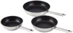 RÖSLE ELEGANCE 3-piece frying pan set, high-quality universal pans with robust ProPlex non-stick coating, 20 cm, 24 cm and 28 cm, 18/10 stainless steel, suitable for induction, dishwasher safe - 13216