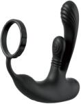 Pipedream Inel de Penis cu Stimulator Ass-Gasm IntiMotion, Remote Control 4 Motoare Puternice, Functii Multiple, Silicon, USB, Negru, 15.9 cm