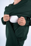  Moniel szoptatós melegítő szett hosszú pulóverrel, L és XXL méret, Basic Dark Green