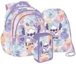 COOLPACK - Jerry iskolatáska szett felszerelt 3 emeletes tolltartóval - Disney Fashion - Stitch - Love more (F029885-1-szett) (F029780) - pepita