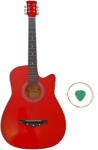 DEPOX Chitara clasica din lemn DEPOX®, Red Raven, 95 cm, model Cutaway, rosie, pana inclusa (1910)