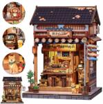 Bedee Fa 3D izakaya modell Led lámpákkal, ajándéknak is tökéletes, barna (Drewniany model 3D izakaya)