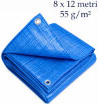  Prelata impermeabila multifunctionala, 8x12 m, inele metalice de fixare, PE 55 g/mp (WM55.8x12.BLUE)