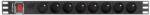 Lanberg Prelungitor Unitate distributie alimentare PDU 19 inch, 1U, 16A, 8 prize (PDU-08E-0200-BK)