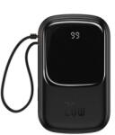 Baseus Baterie externa Baseus Qpow Pro Digital Display, 20000mAh, 20W, 1 x cablu integrat Iphone Lightning output, 1 x USB, 1 x USB Type-C, negru, (PPQD060201)
