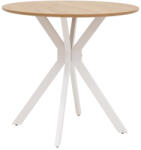 FDY Masa Bucatarie/Dining Yammos MDF Stejar Diamentru 80 Cm Picioare Albe
