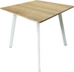 FDY Masa Bucatarie/Dining Sergio MDF Stejar Sonoma, Picioare Metalice Albe 80x80x75cm