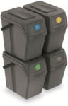 Prosperplast Set 4 cosuri de gunoi SORTIBOX II piatra gri, volum 4x25L Cos de gunoi