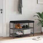 vidaXL Perna pentru banca Tesatura Negru Adancime 35 cm GartenMobel Dekor (42043241)